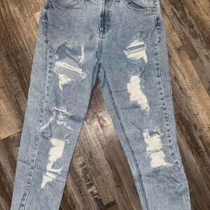 Wild Fable High Waisted Distressed Mom Jeans- Women's Size 10